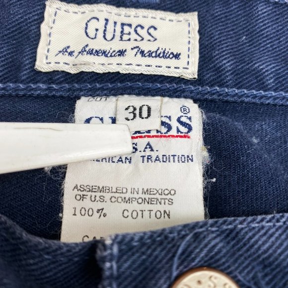 Guess USA American Tradition Womens Jeans Blue Dark Wash Cotton Straight Leg 30 - Picture 7 of 8